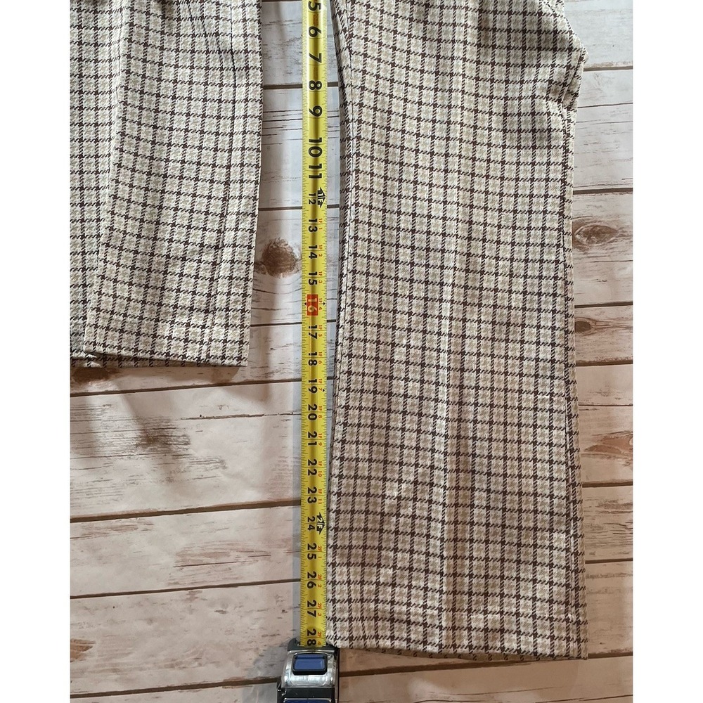 Dickies Dress Pants Brown Houndstooth pattern wide leg Sz 18 70s Retro Academia - Picture 8 of 11